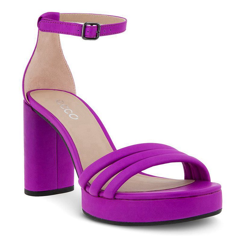 Women Heels Ecco Elevate Sculpted Sandal 75 - Heels Purple - India BKNMUR935